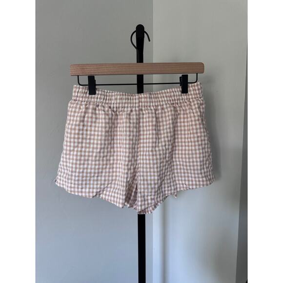 Princess Polly Gingham Tan Drawstring Shorts‎ - Picture 3 of 3